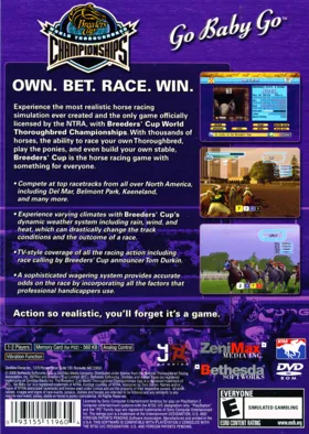 Breeders' Cup - World Thoroughbred Championships box cover back